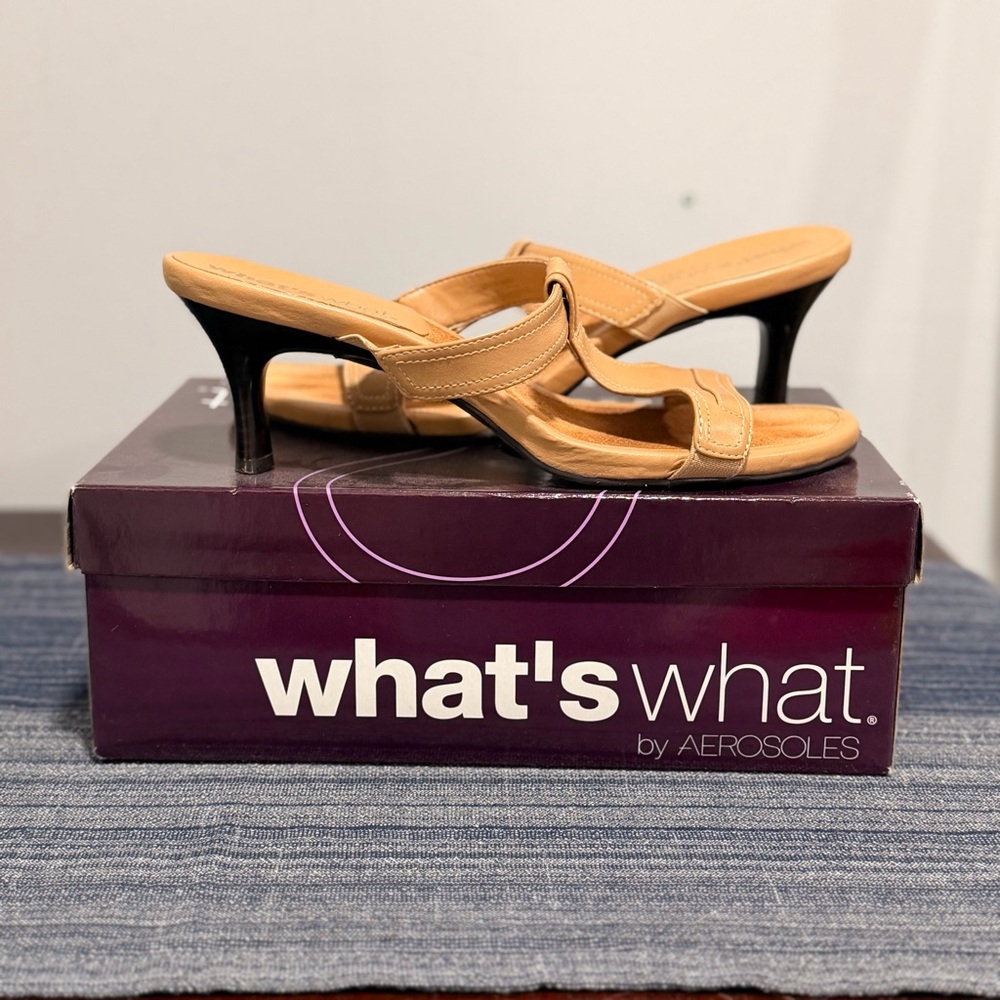 AEROSOLES Tan Women's Heeled Mules